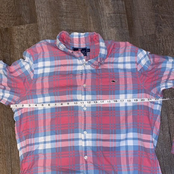 Vineyard Vines Slim Fit Tucker Shirt Plaid Linen Cotton Blend size L - Picture 13 of 16